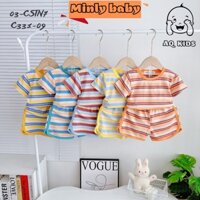 Minlybaby Bộ Quần áo Bé Trai Size đại Vải Thun Lạnh Sọc Visco Cao Cấp, Hàng Chínhh Hãng  - C331