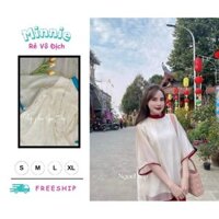 🍀MINNIE🍀 🛍Set Bộ Nữ🛍  Sét bộ Lam chùa mẫu mới nhất thời trang nữ áo chất VOAN TƠ 2 lớp cổ lọ cao tay lỡ rộng viền mi