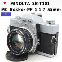 Minolta SRT 101 Silver Film Camera with MC Rokkor-PF 1:1.7 55mm lens From Japan