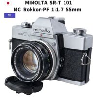 Minolta SRT 101 Silver SLR Film Camera + MC Rokkor-PF 1:1.7 55mm MF From Japan