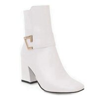 MIOKE Women's Fashion Waterproof Rain Ankle Boots Low Heel Zipper Chelsea Booties Dressy Martin Short Boot