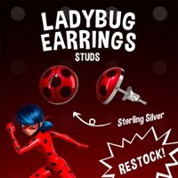 Miracle Girl Bông tai bọ rùa Radi Tikki Peach Pink Elf Baoqi Bông tai Anime Hàng hóa Trang sức