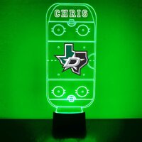Mirror Magic Store Hockey Rink Sports Fan Lamp/Night Light - LED - Personalize for Free - Featuring Licensed Decal