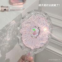 Mirror Moonlight mermaid new hand-held cosmetic mirror starry sky blue moonlight white crystal powder high-end