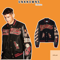 👑[Mirror Quality]👑-Áo Khoác Varsity Jacket O.FF-White C/O Ac Milan SS24,Áo khoác bóng đá ACmilan bản cao cấp loại 1