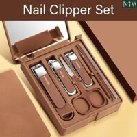 Miss * 6 Bộ Tông Đơ Móng Tay Có Catcher Thép Không Gỉ Cắt Móng Tay Tập Tin Thủy Tinh