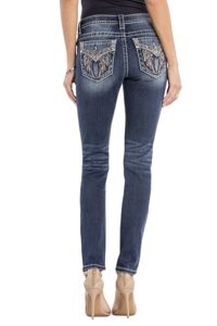 Miss Me Cherish The Moment Angel Wings Embellished Skinny Jeans M3040S Extended Size 32 33 34