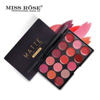 Miss rose 15 màu matte lipstick palette không thấm nước dưỡng chất môi trang điểm lâu trôi thương hiệu son môi