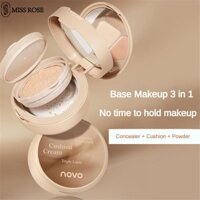 Miss Rose Base Makeup Air Cushion Cream Oil Control Skin-friendly Skin Care Natural Concealer Brightening Effect Moisturizing Cosmetics Matte Honey Powder Silky Texture