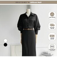 [MissChic x BBSTORE'S] Áo Sơ Mi Công Sở Tay Dài Chất Liệu Voan Ánh Kim Thanh Lịch - A3608