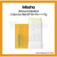 [Missha] All Around Safe Block Cotton Sun Stick SPF 50 + PA + + + +, 17g / kem chống nắng