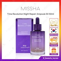 [MISSHA] Time Revolution Night Repair Ampoule 5X 50ml (Tinh chất phục hồi ban đêm 5X) / Tinh chất serum dưỡng ẩm chăm sóc da mặt