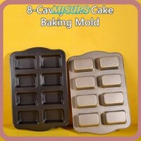 Missips Chảo bánh mì chuối nhỏ, Chảo lười Mini hình chữ nhật chống dính, Khuôn nướng bánh bằng thép Carbon 8 khoang có thể tái sử dụng Phụ kiện nhà bếp