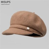 Missips Tấm che mùa thu đông Mũ nồi, Mũ Newsboy thông thường màu trơn, Tiệc có mũ len hàn quốc