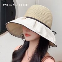 Misskoi [Sẵn Sàng] Màu Sắc Mùa Xuân Hè Phù Hợp Với Vành Lớn Che Mặt Mũ Xô Nữ Giải Trí Ngoài Trời Giải Trí Mũ Chống Nắng Đi Xe Đạp Mua Sắm Mũ Chống Nắng