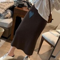 [Missu] Váy dệt kim đa năng thời trang mùa đông Váy dài cho nữ COC