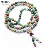 Misups 108 Hạt Tây Tạng Phật Giáo Ấn Độ Phước Lành Vòng Cổ Mã Não