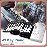 Misups 49 Phím Cuộn Đàn Piano, Nhạc Cụ Silicon Linh Hoạt Bàn Phím Tay Cuộn Đàn Piano Di Động, Sáng Tạo Sạc Điện Tử ABS Bàn Phím Đàn Piano Cho Trẻ Mới Bắt Đầu
