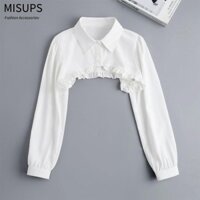 Misups Cổ giả, Khăn choàng chống nắng voan ren, Áo khoác nữ dáng rộng hoa đẹp