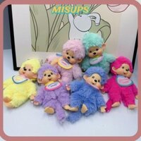 Misups Monchichi Idols Love Beans Búp bê sang trọng, Mặt dây chuyền túi đồ chơi nhồi bông màu xanh hồng, Quà tặng móc chìa khóa 15cm trang trí dễ thương