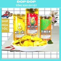 Mít sấy giòn,bim bim tăm que,ngô chiên,COMBO 3 vị thần thánh,đồ ăn vặt hà nội