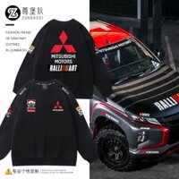 Mitsubishi Racing JDM Cổ Tròn Áo Evo Sửa Đổi Xe Máy Nhật Bản Người Yêu Mùa Xuân Thu Nam Nữ Quần Áo Cao Cấp