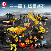 Mitsubishi Senbo excavator engineering robot compatible with Lego boys puzzle toys gifts