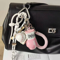 Miu Style Autumn Sports Style Pink Boxing Gloves Keychain Lanyard Girl Heart Holiday Gift Handbag Pendant Handbag Pendant Keychain Pendant GQP5