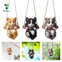 Miulika Nhựa Treo Xích Đu Tượng Mèo Sân Vườn Hình Mặt Dây Chuyền Trang Trí Nhà Cửa