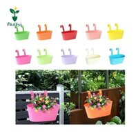 Miulika Treo Chậu Hoa Sắt Xô Chậu Trồng Lỗ Thoát Nước, Chậu Cây Hình Bầu Dục Giá Đỡ Hoa Cho Hàng Rào Nhà, Lối Vào Bên Ngoài Sân Vườn