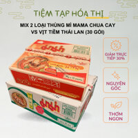 Mix 2 Loại Thùng Mì MaMa Chua Cay Và Vịt Tiềm Thái Lan (mỗi loại 15 gói) Mì Mama Đỏ Mì Campuchia Đỏ