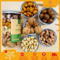 Mix hạt Dinh dưỡng còn vỏ: Hạnh nhân, Macca, Óc chó, Điều, Dẻ cười - Hàng chuẩn nhập khẩu - Thương Hiệu HOLINUT 500Gr