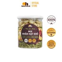Mix Nhân Các Loại Hạt Dinh dưỡng Smilenuts hộp 255g500g  Gồm Nhân Óc Chó Đỏ Mỹ, Nhân Óc Chó vàng Chile, Hạnh Nhân tách vỏ Mỹ, Nhân hạt Macca Úc, Nhân hạt điều Bình Phước, Nhân Hạt Bí Xanh Thực phẩm dinh dưỡng - Hộp 255g