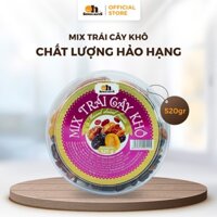 Mix Trái Cây Khô Smilenuts hộp 520g -Sản phẩm gồm Chà là khô tự nhiên, Mơ khô, Nho khô tự nhiên, Mận Khô Chile