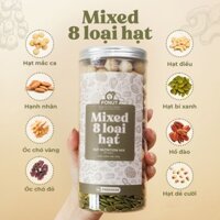 Mixed Nuts 8 Hạt Đã Tách Vỏ 350g – 500g Macca, Óc Chó, Hạnh Nhân, Hồ Đào, Bí Xanh, Dẻ Cười