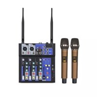 Mixer Pro 4 Yamaha Tặng 2 Tay Mic Không Dây, Bàn Trộn Pro 4 Có Thể Kết Nối Loa Kéo, Loa Vi Tính Livestream. Thiết Kế Bền
