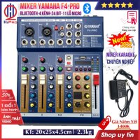 Mixer yamaha F4-Pro 2021 H2Pro cao cấp Bluetooth-4 Kênh-24 bit-11 lỗ micro, bộ trộn âm thanh Mixer yamaha F4-Pro karaoke chuyên nghiệp