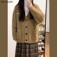 Miya Studio Áo Len áo khoác cardigan Thể thao Dễ thương Korean Cổ điển WMY23B0326 45Z231111