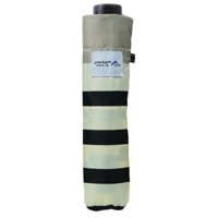 Miyajima Folding Umbrella 55cm Wind Resistant Color Border Beige [12920] 【Direct from Japan】