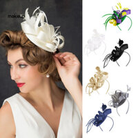 [Mk] Hair Hoop Fascinator Fancy Headpiece Vintage Feather Headband Kẹp tóc cho phụ nữ dự tiệc Phụ kiện