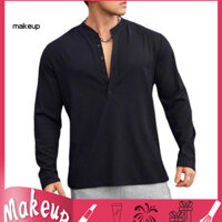 [Mk] Quần short thông thường Áo sơ mi cặp cổ áo Henry Áo thun dài tay cơ bắp cho phòng tập thể dục và mặc đường phố Áo thun thể thao sành điệu cho các hoạt động thể thao hàng ngày