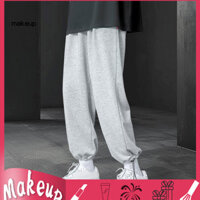 [Mk] Quần thắt lưng có thể điều chỉnh Quần thắt lưng dây rút nam mùa xuân thu Quần dây rút eo thun ống rộng Quần phong cách đường phố Plus Size Sporty Thời trang Đông Nam Á