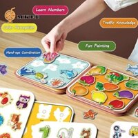 Mkeb 1 Bộ Sách Tay Cho Bé, Tranh Nước Doodle Đồ Chơi Vẽ Bận Rộn Cho Bé, Sách Yên Tĩnh Không Lộn Xộn DIY Nhận Thức Sớm Bé Montessori Dụng Cụ Học Sách