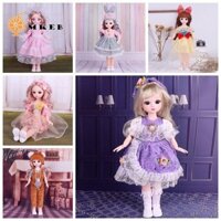 Mkeb 30cm BJD Búp bê có quần áo, Tóc dài cao gót công chúa trang điểm búp bê BJD, Đồ chơi nhà chơi có tóc giả Bóng trang điểm khớp công chúa thanh lịch Trang điểm chung Búp bê Quà tặng cô gái