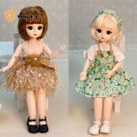 Mkeb 30cm BJD Búp bê có quần áo, Tóc dài cao gót công chúa trang điểm búp bê BJD, đẹp mắt thanh lịch hấp dẫn Công chúa Anime Bóng trang điểm chung Búp bê trẻ em