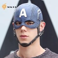 Mkeb Captain America Mũ Đội Đầu, Siêu Anh Hùng 3D Captain America Cosplay Trang Phục, Đạo Cụ Cosplay Công Lý Ngộ nghĩnh Với Chin Cover Cổ Điển Marvel Mũ Cosplay Đạo Cụ