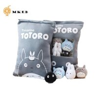Mkeb Totoro Pudding Đồ chơi sang trọng, Spirited Away Totoro Đồ chơi nhồi bông Túi sang trọng Đồ chơi Pudding, Túi kẹo Hayao Miyazaki Anime Mềm 8 quả bóng Quà tặng sinh nhật búp bê