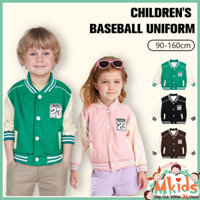 [Mkids Fashion] Áo khoác bóng chày cho trẻ em 1-15 tuổi Áo khoác thời trang Cotton thoải mái mùa xuân thu cho bé trai và bé gái