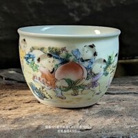 Ml Tea Cup Single Cup Cylinder Cup125Ceramic Master Five Sons Ascendance Kung Fu Tea Set Antique Shadow Blue Personal Tea Tasting L9CD