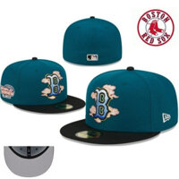 Mlb Boston red sox cloud Xoắn ốc Xanh đậm 59f.i.f. Mũ bó sát nam nữ bóng chày thêu chữ cánh phẳng